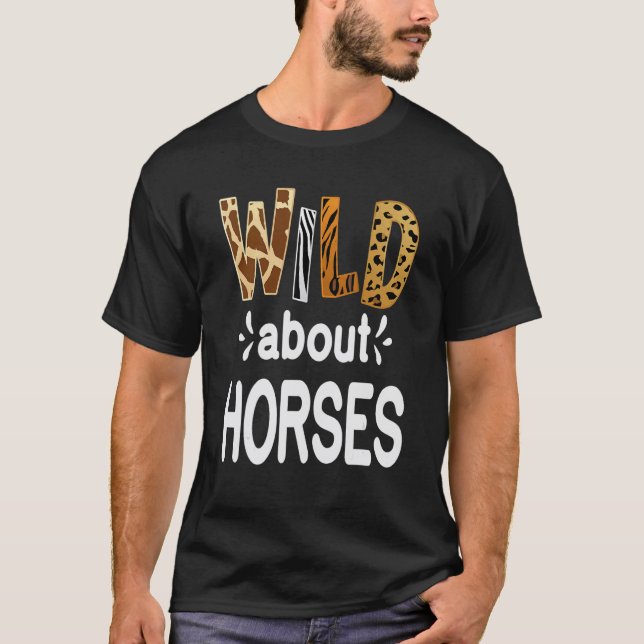 T-shirt Équitation et cheval fou de chevaux (Devant)