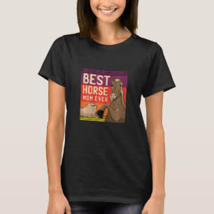 T-shirt Équitation Féminine Meilleure Maman Équitation Équ