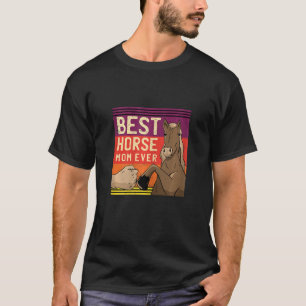 T-shirt Équitation féminine Meilleure mère de cheval Équit
