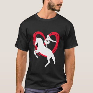 T-shirt Équitation Gymnastique Équestre Voltige Cœur H