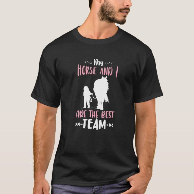 T-shirt Équitation Meilleure Équipe Course de Chevaux À Ch (Devant)