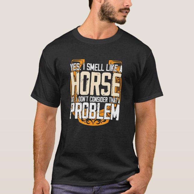 T-shirt Équitation Odeur comme chevaux cavalier course Gra (Devant)