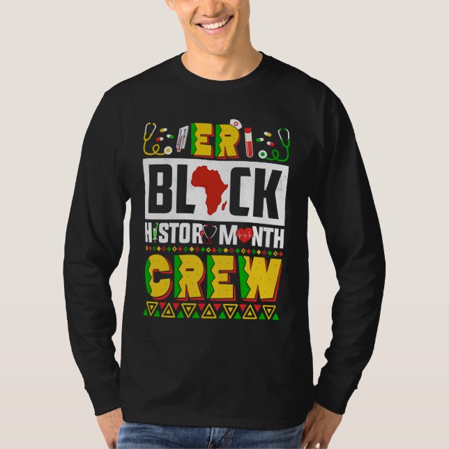 T-shirt ER Black History Month Nurse Crew African American (Devant)