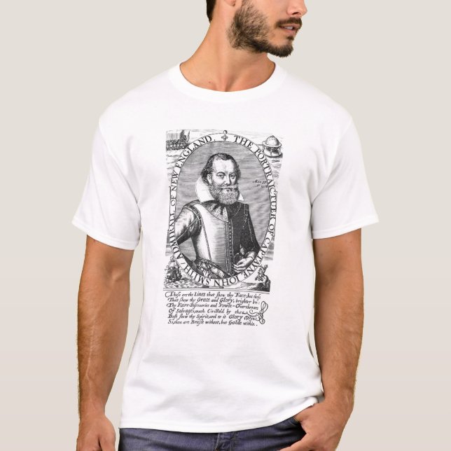 T-shirt Ęr gouverneur de capitaine John Smith de la (Devant)