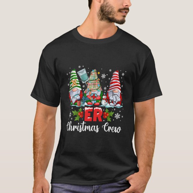 T-shirt Er Infirmière Gnomies Infirmière Gnomes de Noël Éq (Devant)