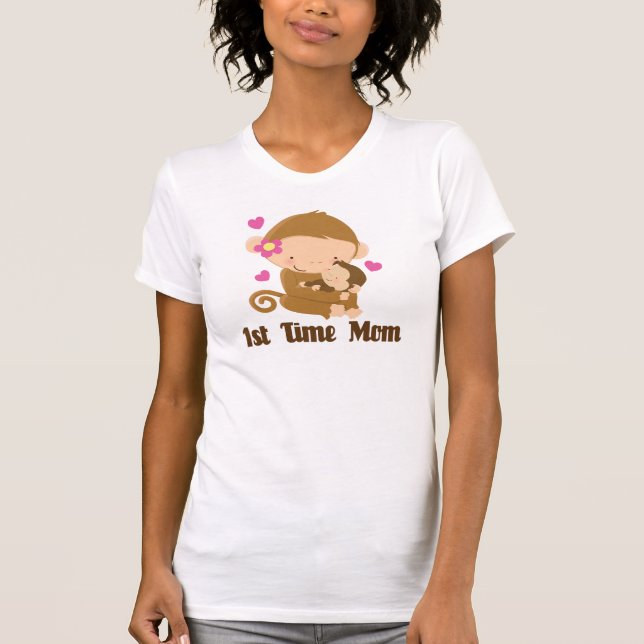 T-shirt ęr Singe de maman de temps mignon (Devant)
