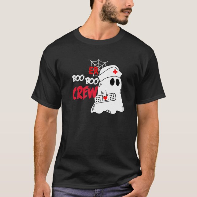 T-shirt ER Squad Halloween Boo Crew Emergency Room Nurse S (Devant)