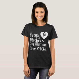 T-shirt ęr t heureux de fille d'ollie d'amour de maman de