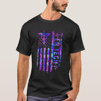 T-shirt Er Tech Us Drapeau Salle d'urgence Technique d'urg