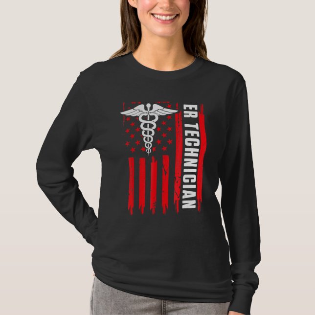 T-shirt Er Technicien Cerveau Salle d'urgence Tech America (Devant)