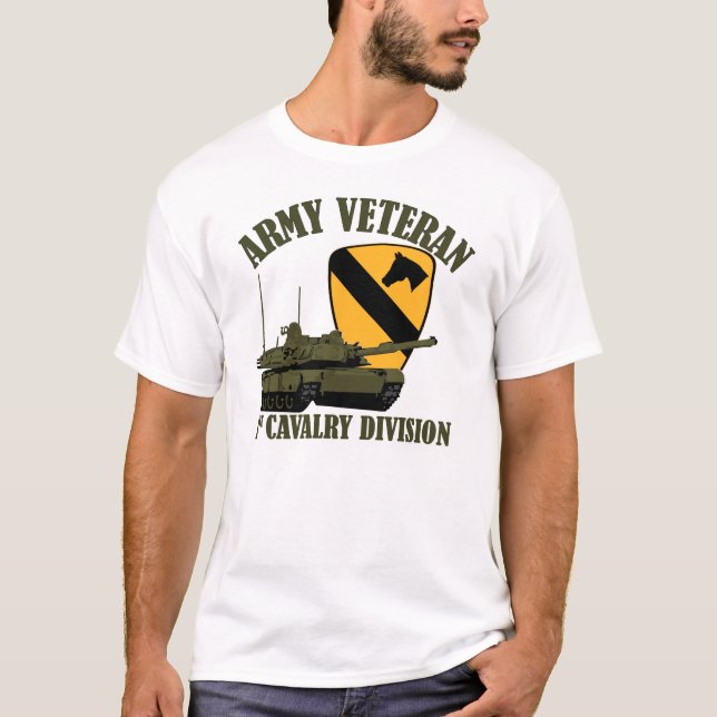 T-shirt ęr Vétérinaire d'armée de Cav - réservoir M1 (Devant)