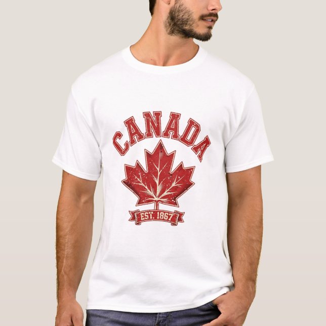 T-shirt Érable du Canada Vintage (Devant)