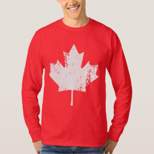 T-shirt Érable grunge de drapeau du Canada - blanc tordu