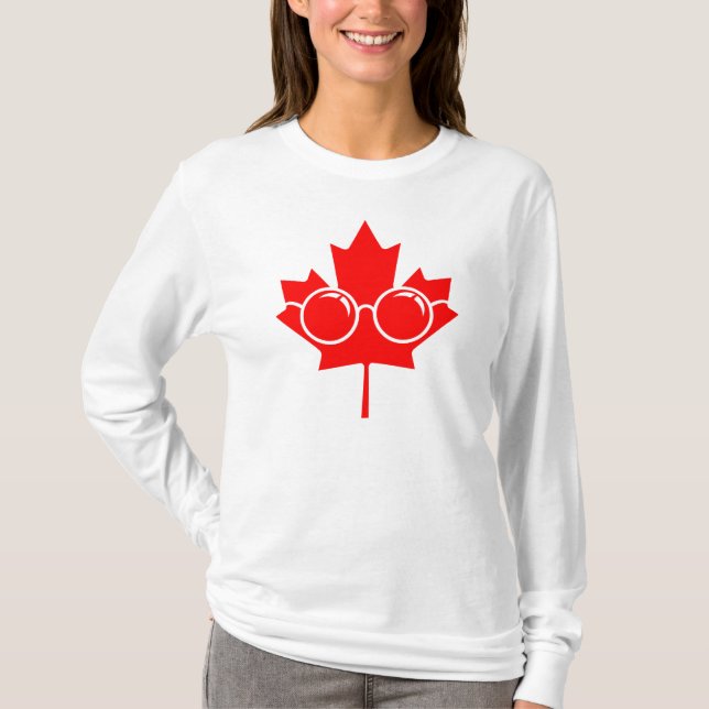 T-shirt Érable rouge du Canada plus des verres (Devant)