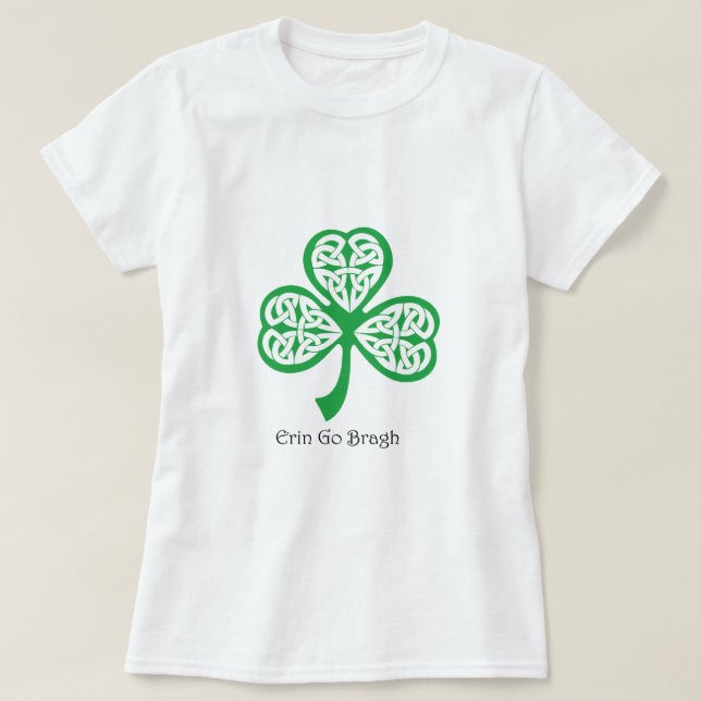 T-shirt Erin vont shamrock de Bragh avec le knotwork (Design devant)