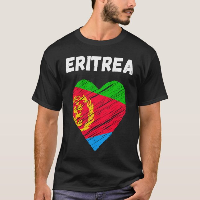 T-shirt Eritrea Flag Holiday Eritrea Heart Eritrean Flag (Devant)