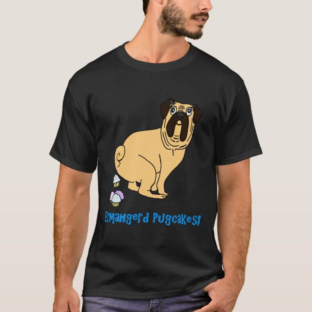 T-shirt Ermahgerd Pugcakes 969 (Devant)