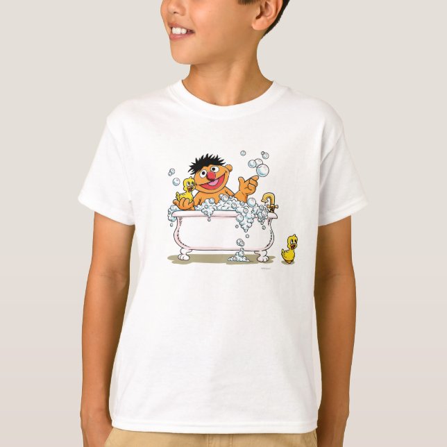 T-shirt Ernie vintage dans la baignoire (Devant)