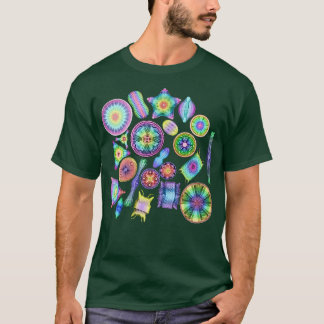 T-shirt Ernst Haeckel Diatomées arc-en-ciel jetées