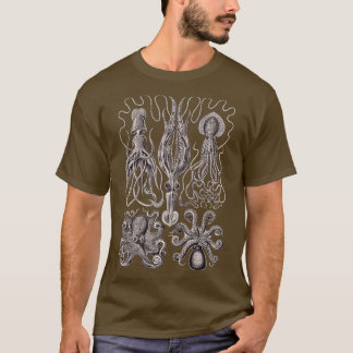 T-shirt Ernst Haeckel Gamochonia Octopus Lavender Grey