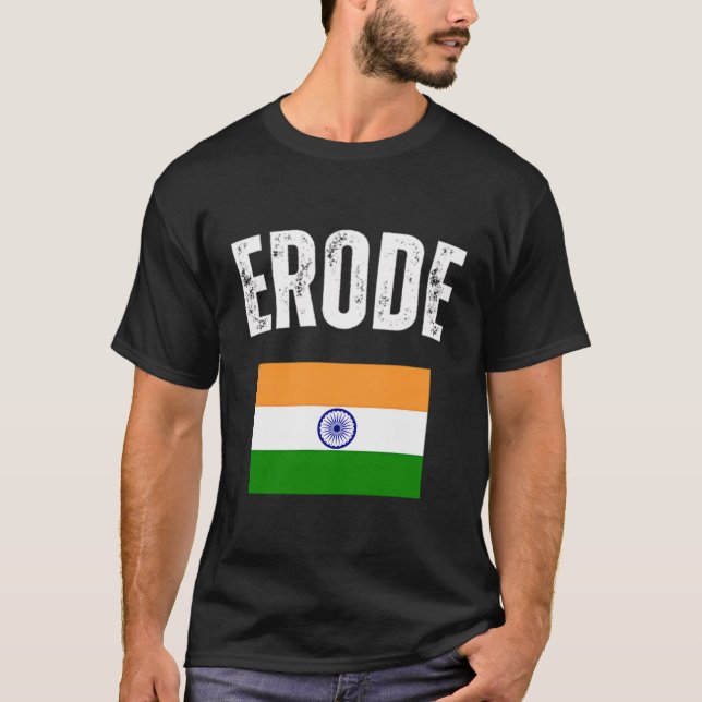 T-shirt Erode Inde Drapeau Voyage Souvenir Indien (Devant)