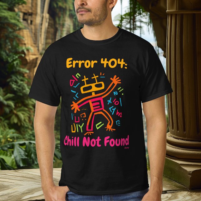 T-shirt Erreur 404 Chill Not found Pop Art Robot Neon colo (Créateur téléchargé)