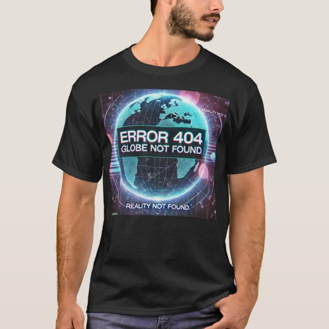 T-shirt Erreur 404 : Globe introuvable | Simulation Glitch (Devant)
