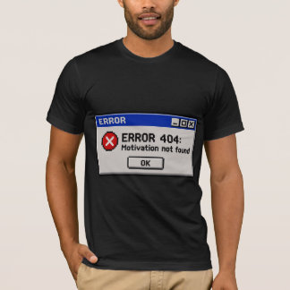 T-shirt Erreur 404 Motivation Non Trouvée Drôle Rétro PC