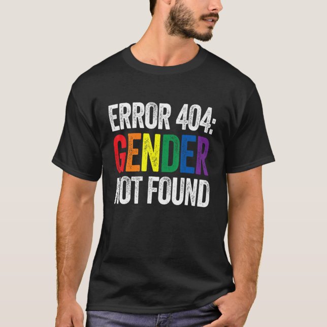 T-shirt Erreur Agender Non Binary Pride 404 Sexe Non Foun (Devant)