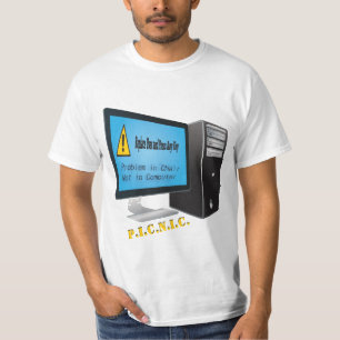 T-shirt Erreur d'avertissement Nerd de l'ordinateur de pro