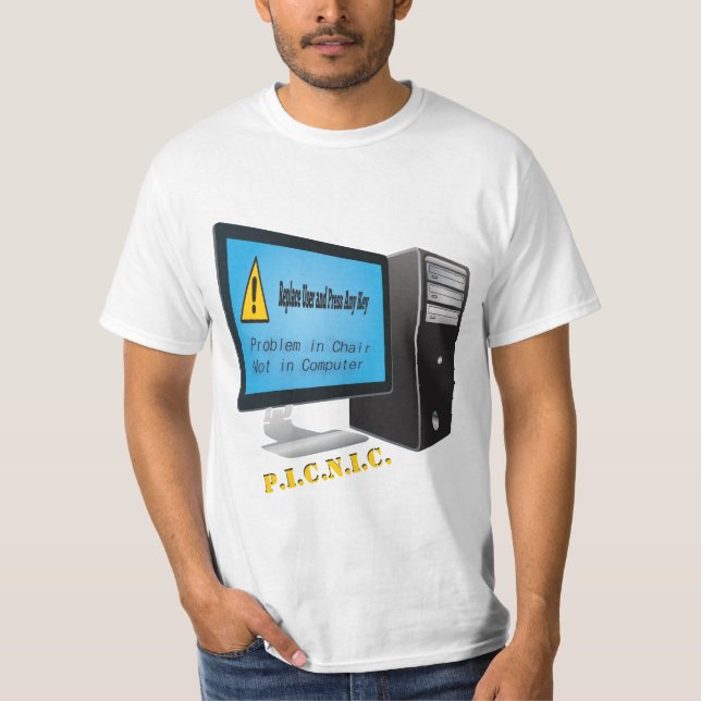 T-shirt Erreur d'avertissement Nerd de l'ordinateur de pro (Devant)