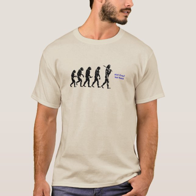 T-shirt erreur de l'évolution humaine 404 d'humour (Devant)