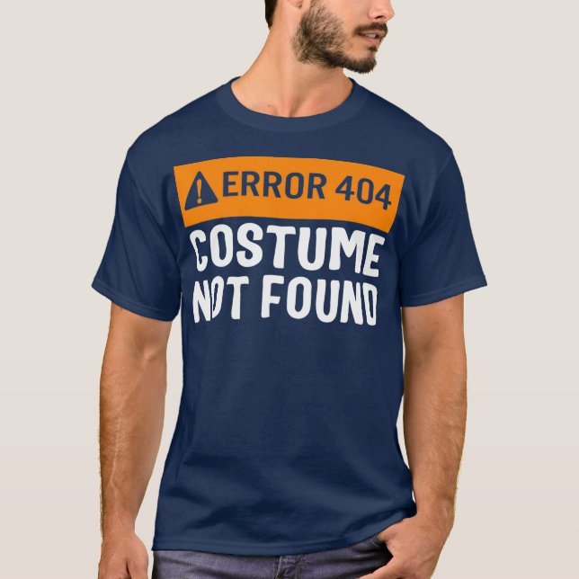 T-shirt Erreur d'Halloween Costume 404 introuvable Codage  (Devant)