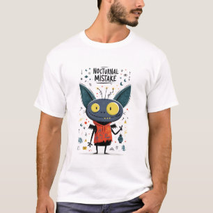 T-shirt Erreur Nocturne Drôle de Personnage d'Alien Vampir