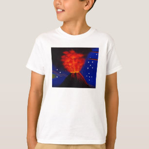 T-shirt Éruption du volcan et des étoiles