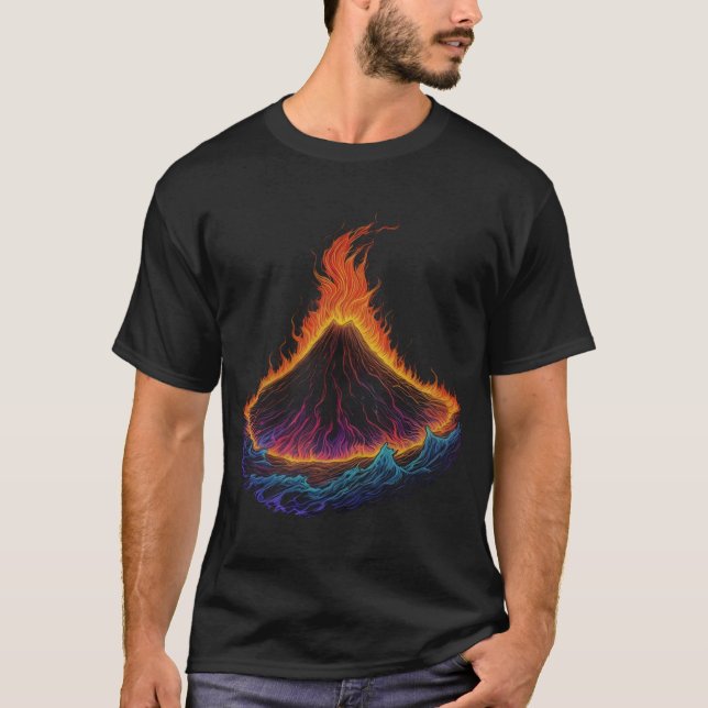 T-shirt Éruption volcanique des couleurs (Devant)