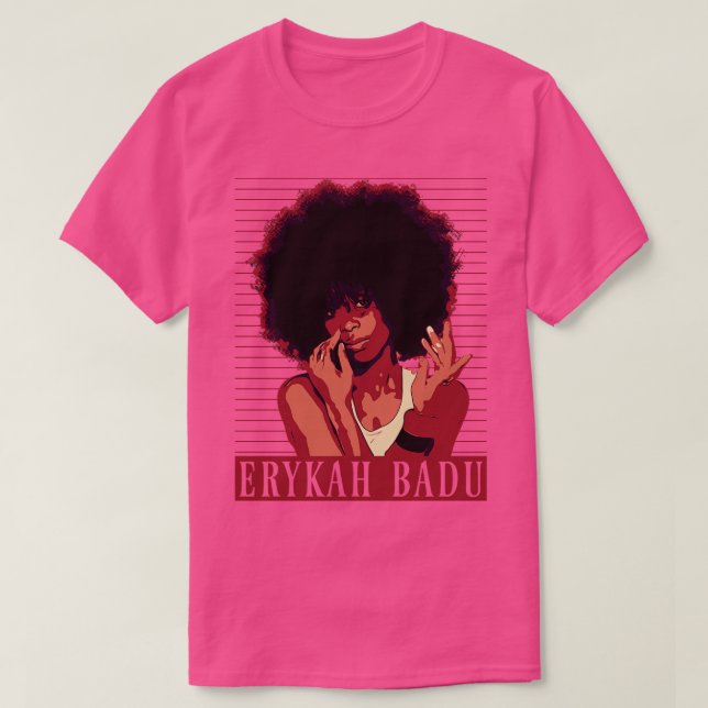 T-shirt Erykah badu brun vintage (Design devant)