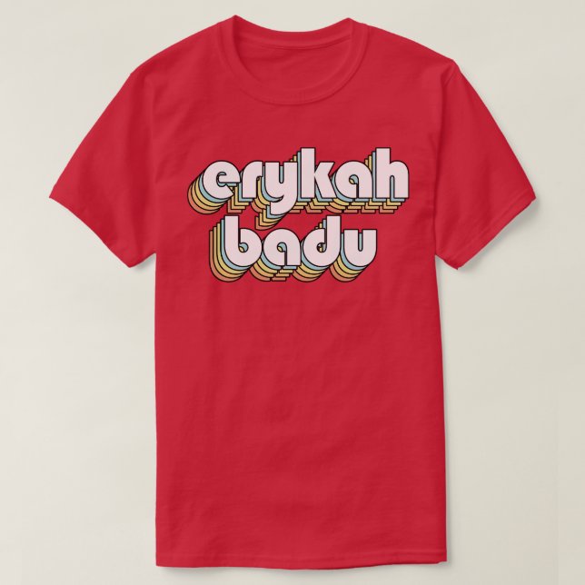 T-shirt Erykah Badu Retro Typographie arc-en-ciel style dé (Design devant)