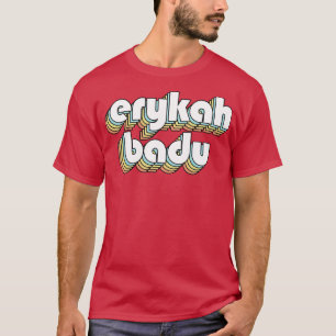 T-shirt Erykah Badu Retro Typographie arc-en-ciel style dé