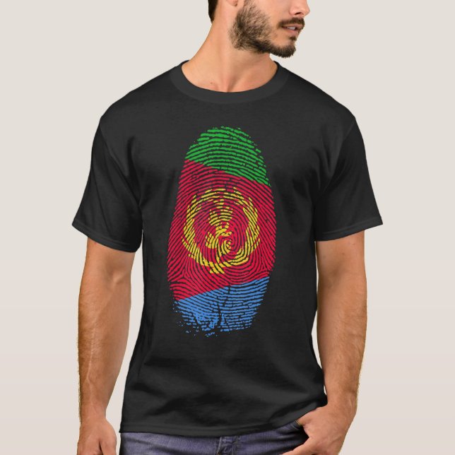 T-shirt Erythrée Drapeau Empreinte Il Est Dans Mon Adn Pou (Devant)