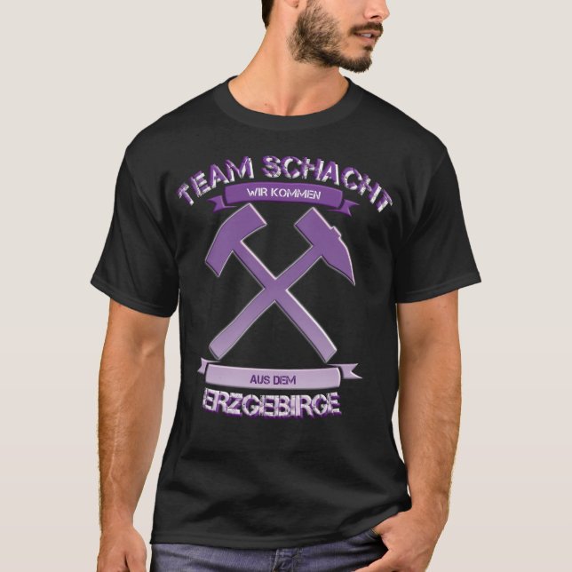 T-shirt Erzgebirge Team Soccer Aue Schacht Hiking Gift Nat (Devant)
