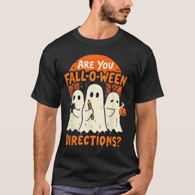 T-shirt Es-Tu Tombé O Quand Direction Halloween Enseignant (Devant)