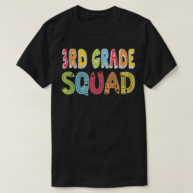T-shirt Escadron de 3e année Retour à l'école Équipe de 3e (Design devant)