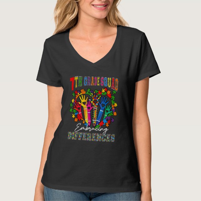 T-shirt Escadron de 7e année tenant compte des différences (Devant)