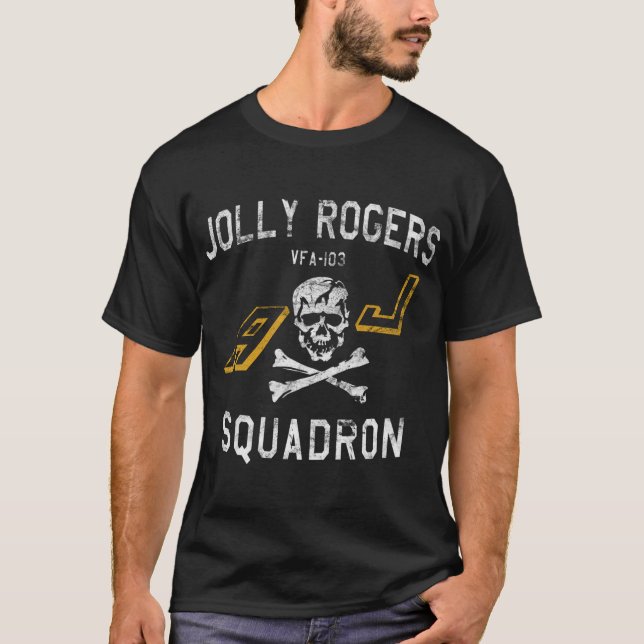 T-shirt Escadron de chasseurs jollys rogers Vfa-103 (Devant)