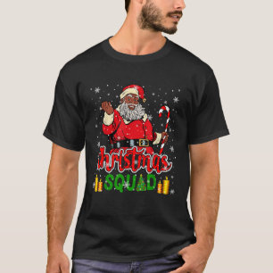 T-shirt Escadron de Noël Père Noël Afro Man Fier Noir Afri