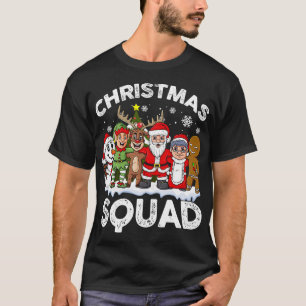 T-shirt Escadron de Noël Père Noël Reindeer Elf Snowman Fu