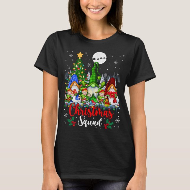 T-shirt Escadron de Noël Trois Elfes de Père Noël Gnomes X (Devant)