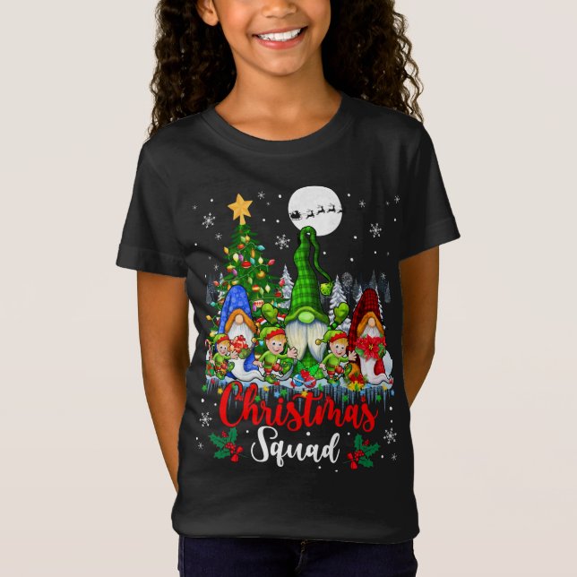T-Shirt Escadron de Noël Trois Elfes de Père Noël Gnomes X (Devant)
