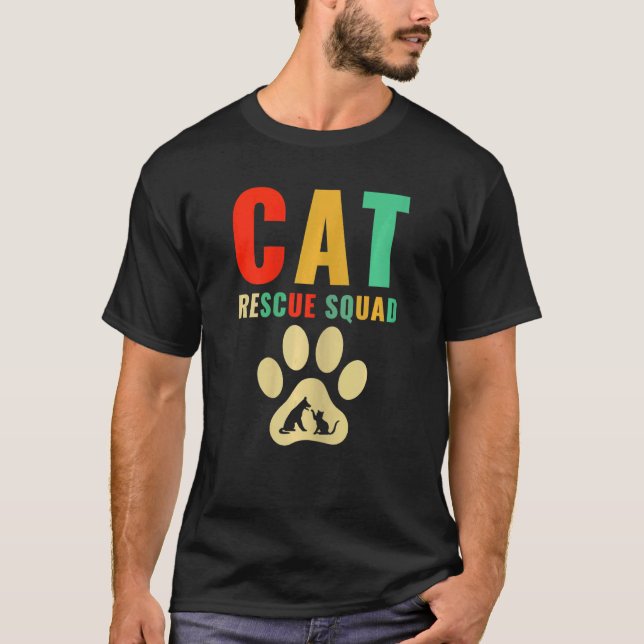 T-shirt Escadron de Secourt de chats d'abris pour animaux (Devant)